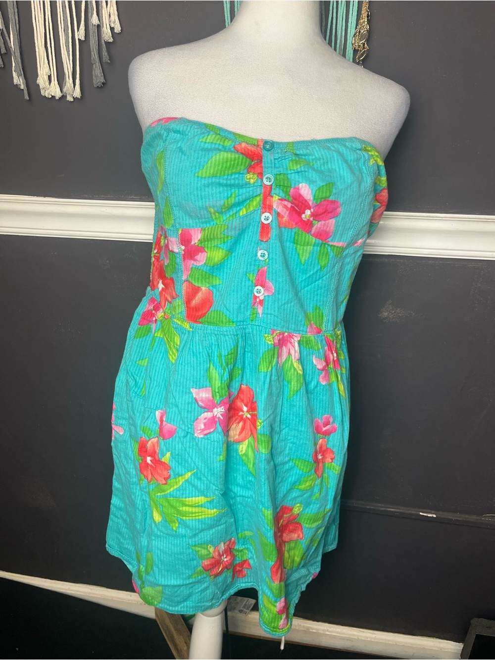 vtg y2k aeropostale Hawaiian cotton mini dress size XL